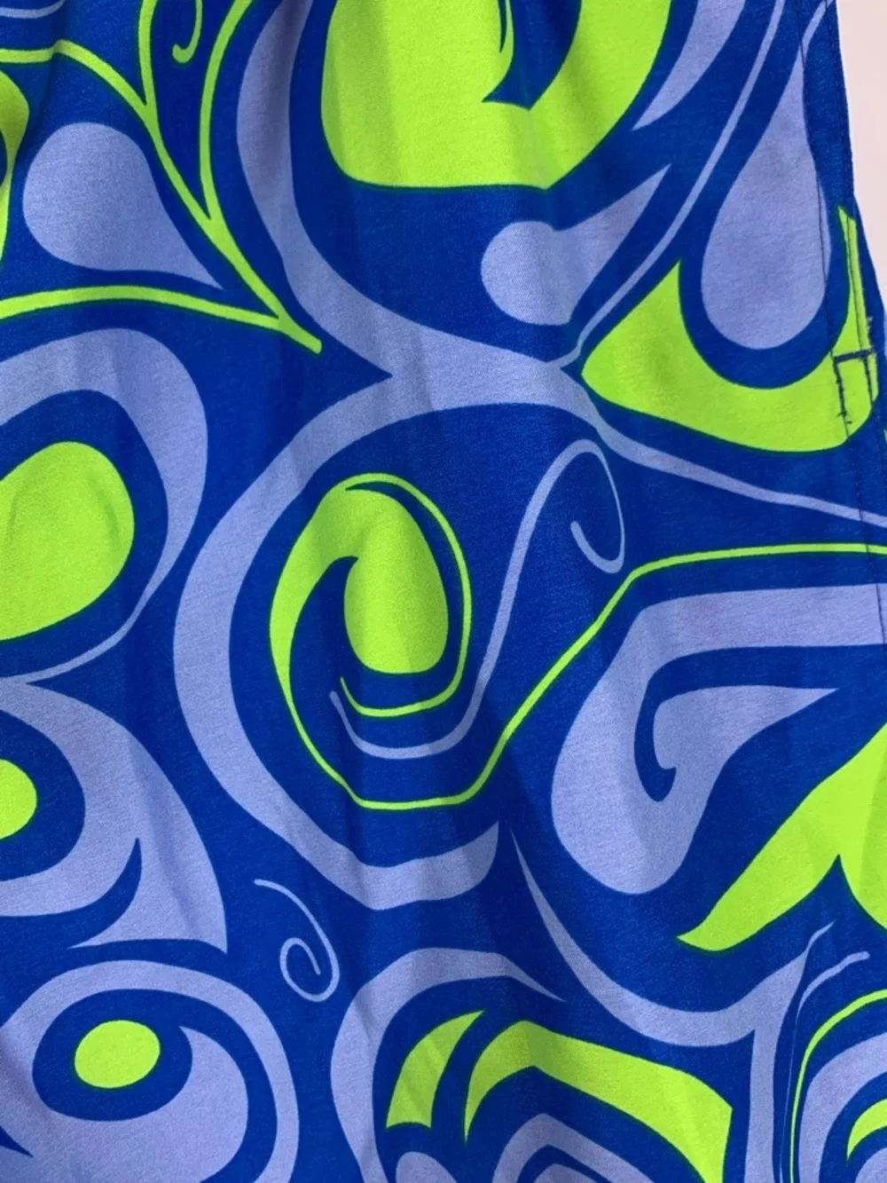 Loudmouth Swim Trunks Mens XXL Blue Green Swirl Print Board Shorts Beach Golf